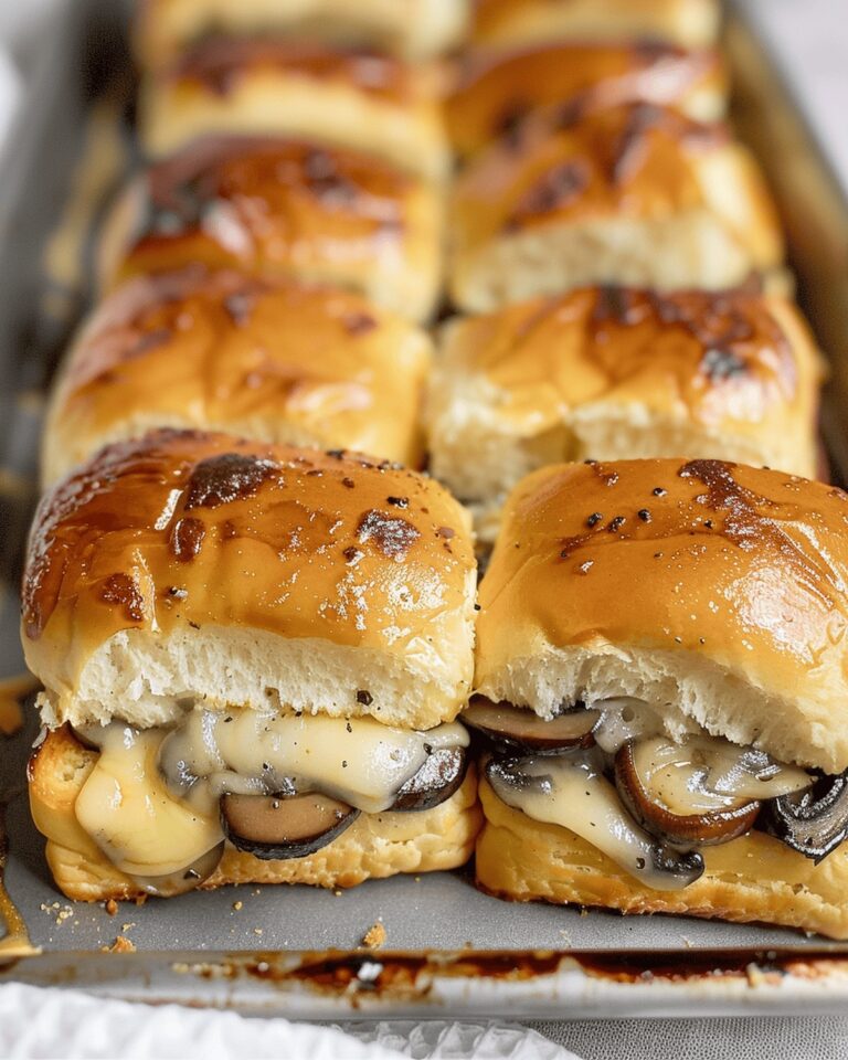 Vegetarian Cheesy Mushroom Sliders Recipe