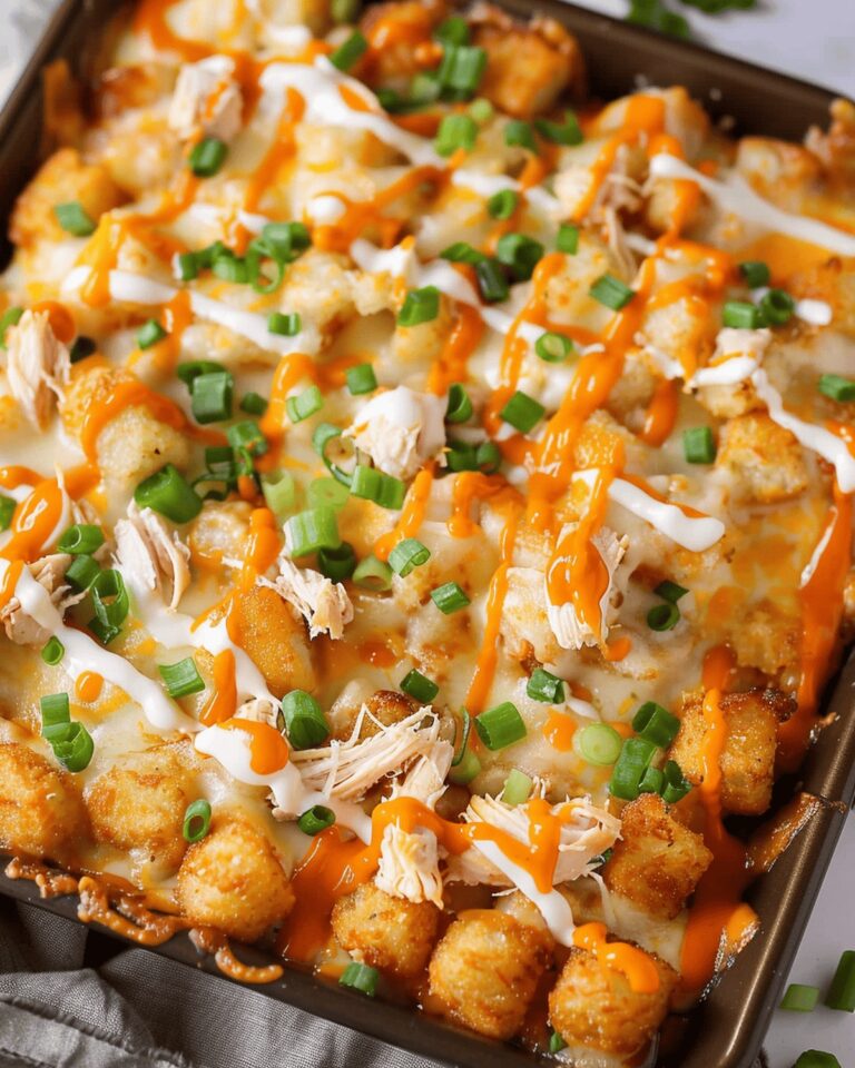 Loaded Buffalo Chicken Tater Tot Nachos Recipe