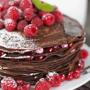 Heavenly Chocolate Raspberry Crepe Cake Recipe