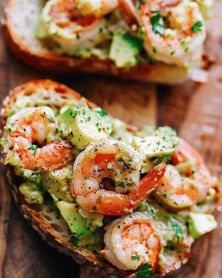 Shrimp and Avocado Garlic toast Recipe