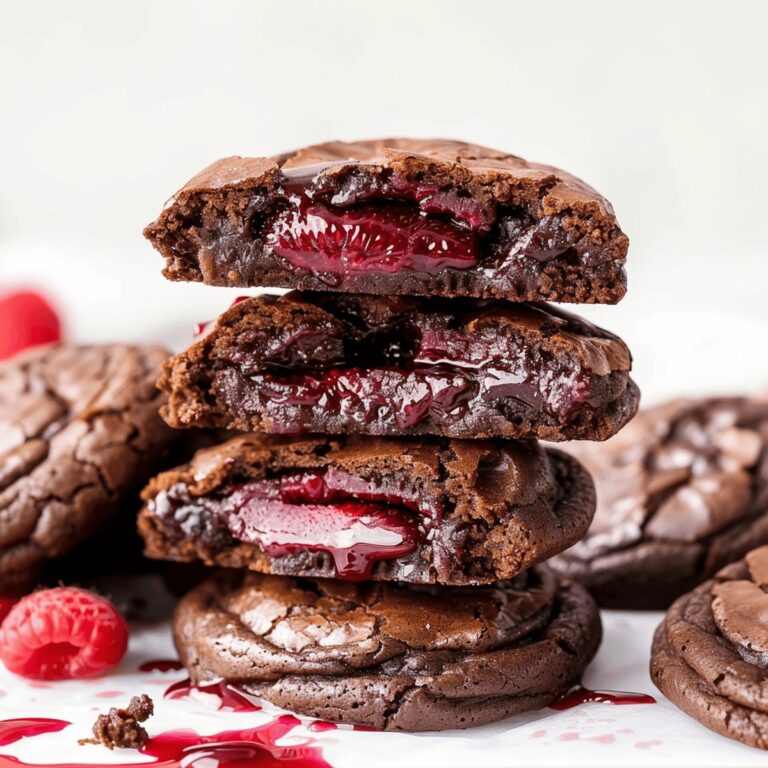 Sinful Raspberry Stuffed Brownie Cookies Recipe
