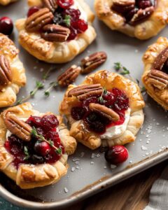 Festive Cranberry Brie And Pecan Puff Pastry Cups Recipe