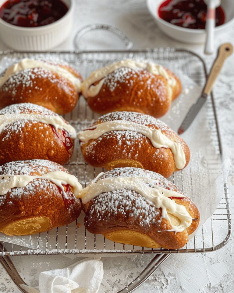 Baked Cream Buns with Jam Recipe
