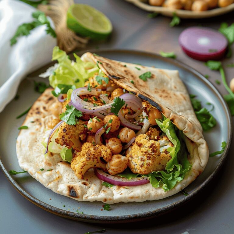 Fiery Cauliflower And Chickpea Wraps Recipe