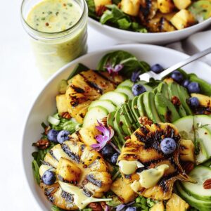 Grilled Pineapple and Corn Salad with Creamy Citrus Dressing Recipe