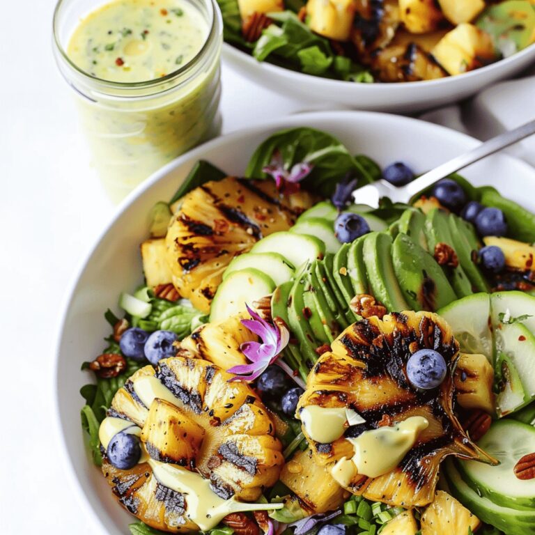 Grilled Pineapple and Corn Salad with Creamy Citrus Dressing Recipe