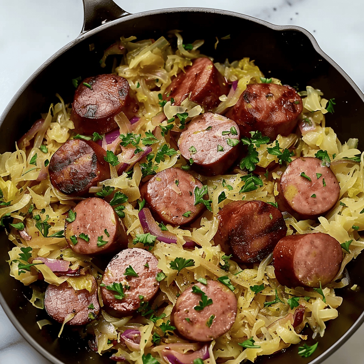 Hearty Kielbasa And Sauerkraut Skillet Recipe