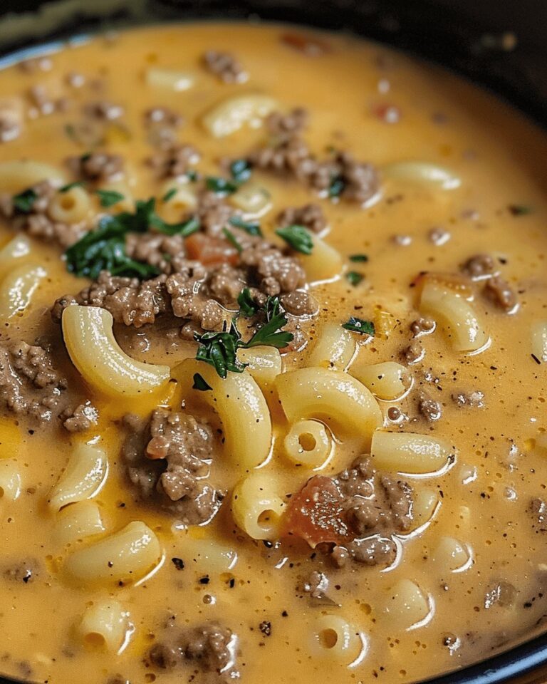 Cheeseburger Macaroni Soup Delight Recipe