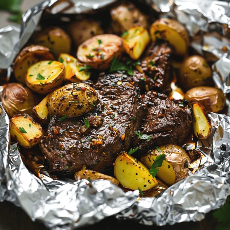 Succulent Grilled Garlic Steak & Potatoes Recipe