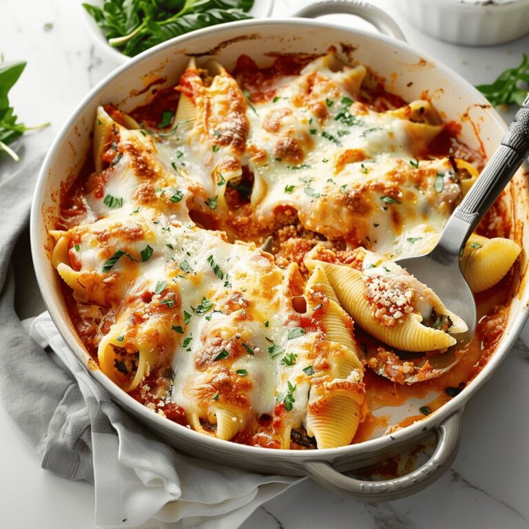 Cheesy Spinach And Cheese Stuffed Shells Recipe