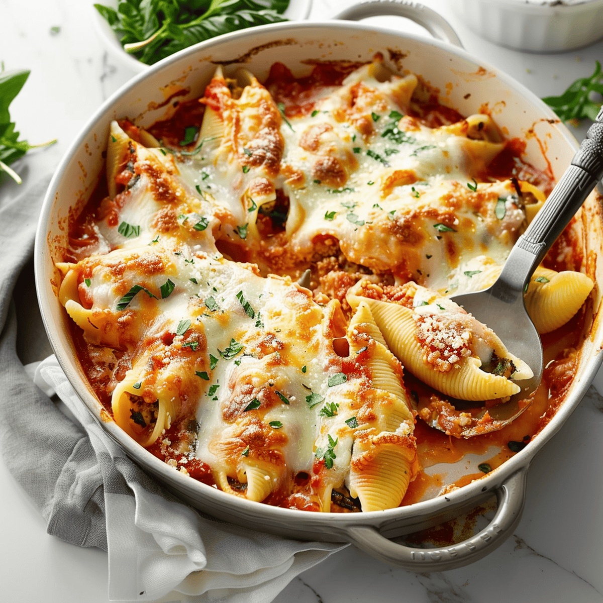 Cheesy Spinach And Cheese Stuffed Shells Recipe