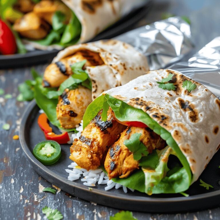 Spicy Chicken Tikka Chapati Burritos Recipe
