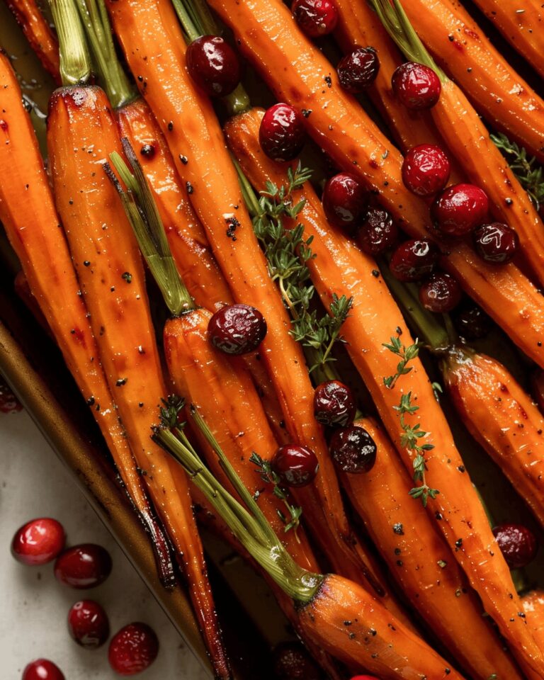 Succulent Maple Herb Roasted Carrots With Cranberries Recipe