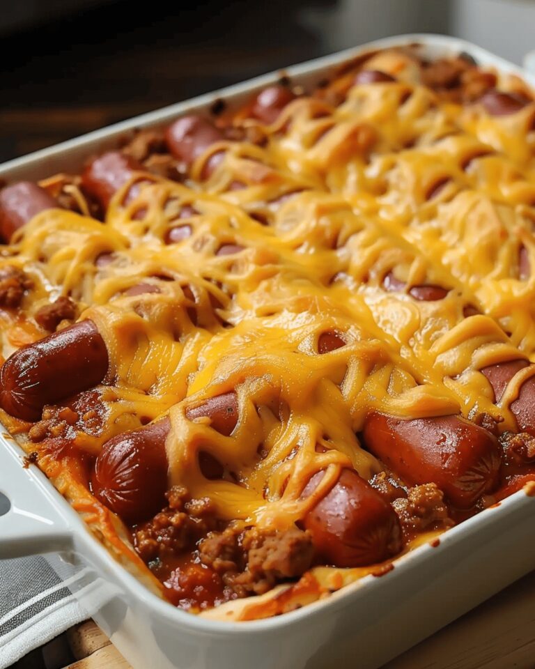Hearty Chili Cheese Hot Dog Bake Recipe