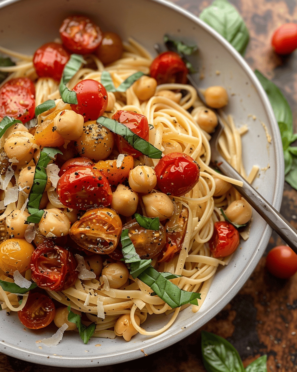 Slow Roasted Tomato and Chickpea Pasta Recipe