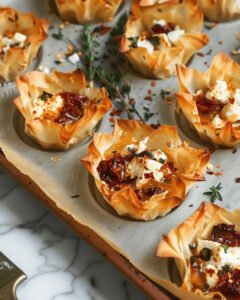 Sundried Tomato Feta Filo Cups Recipe