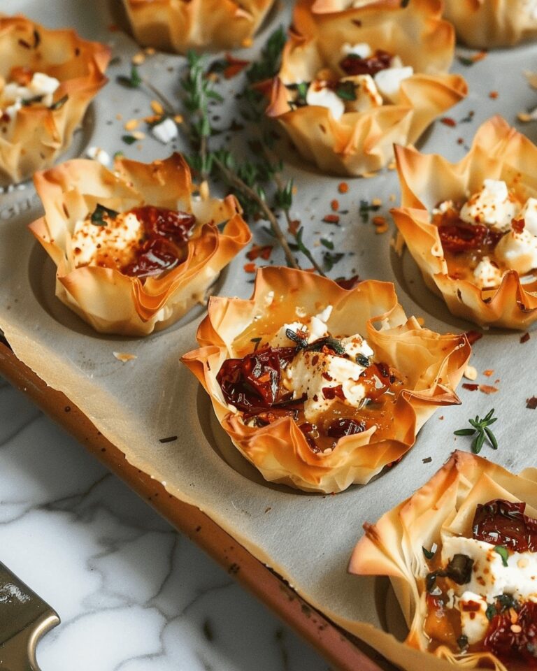 Sundried Tomato Feta Filo Cups Recipe