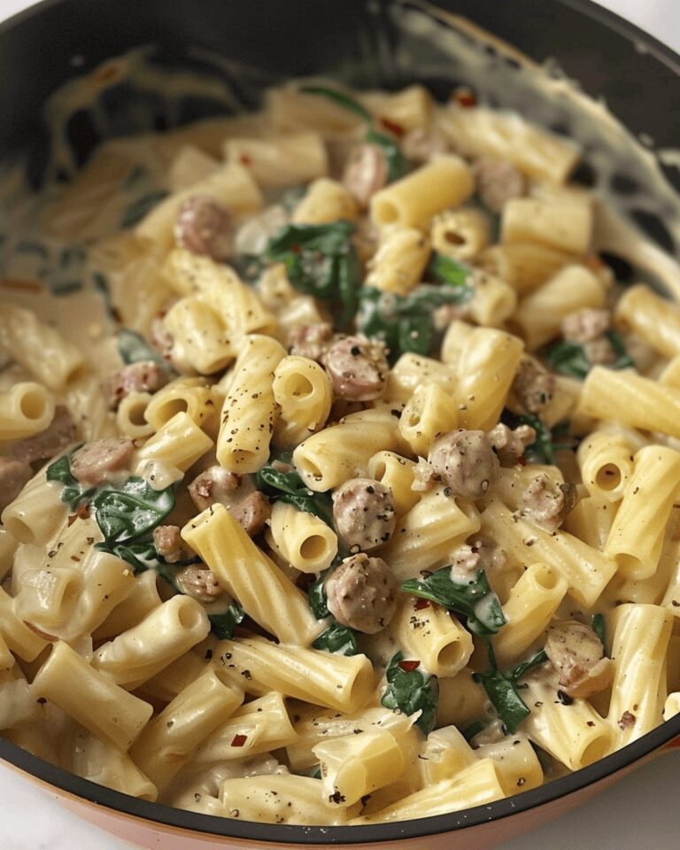 Creamy Spinach Sausage Pasta Delight Recipe