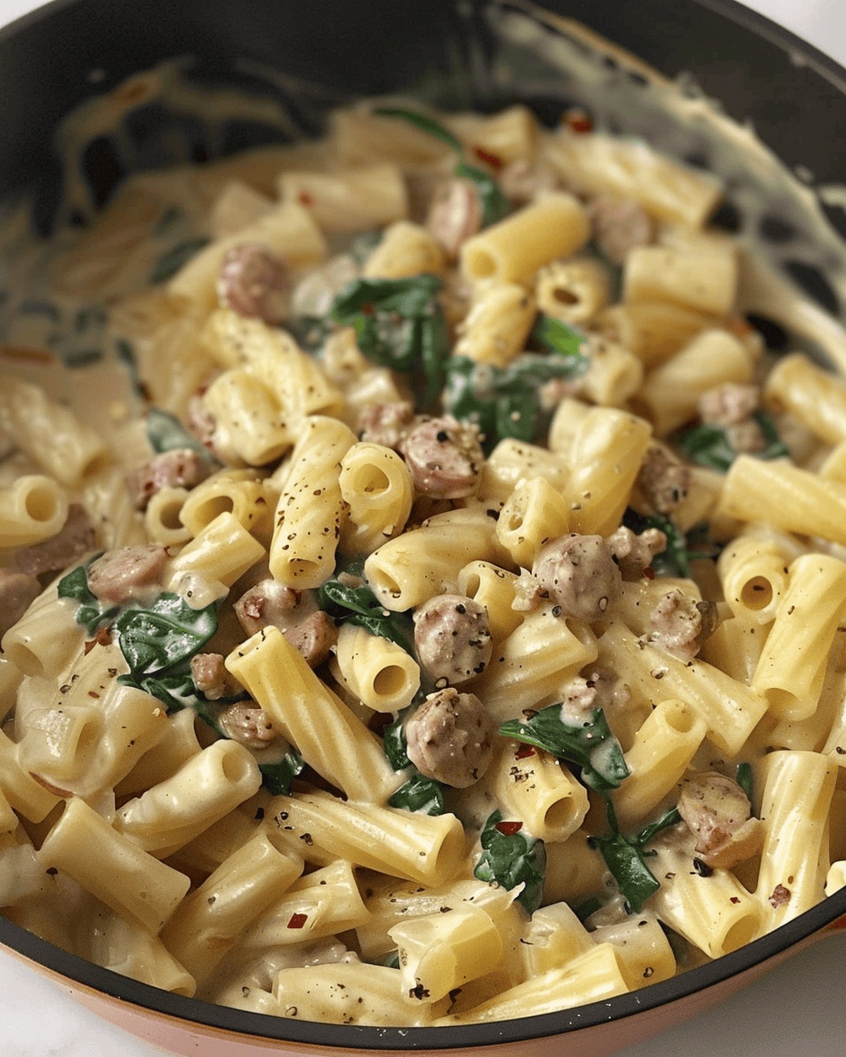 Creamy Spinach Sausage Pasta Delight Recipe