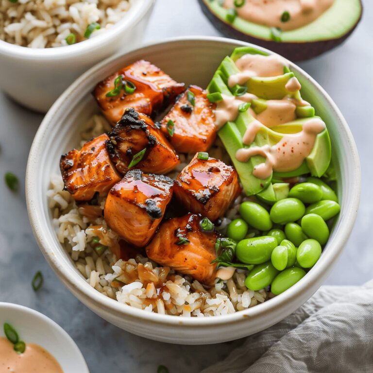 Succulent Teriyaki Air Fryer Salmon Bowl Recipe