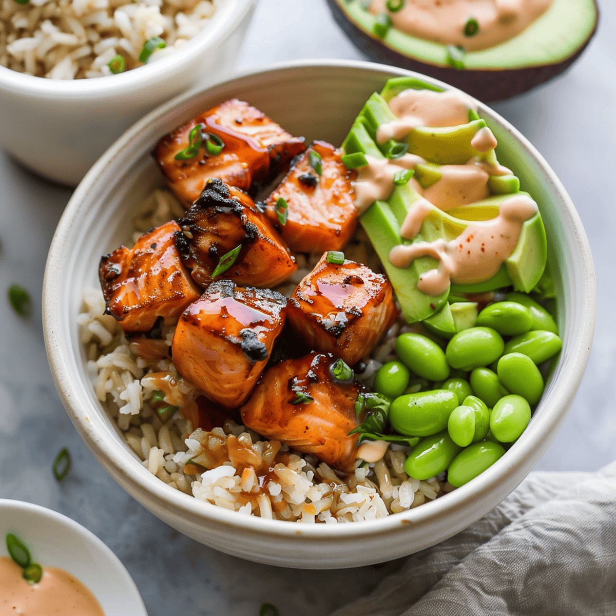 Succulent Teriyaki Air Fryer Salmon Bowl Recipe