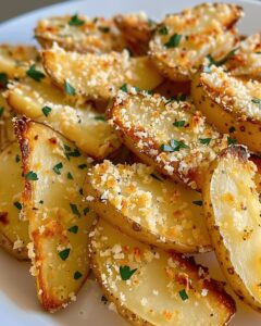Golden Garlic Parmesan Potato Wedges Recipe