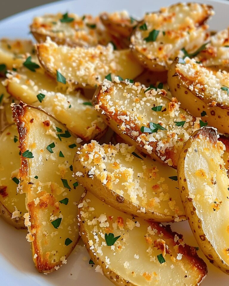 Golden Garlic Parmesan Potato Wedges Recipe