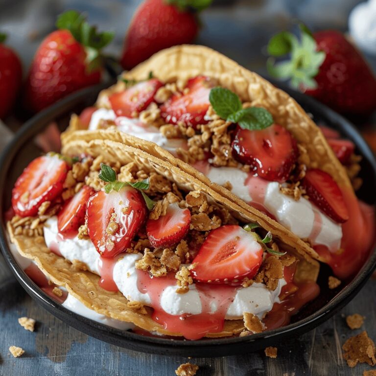 Strawberry Crunch Cheesecake Tacos Recipe