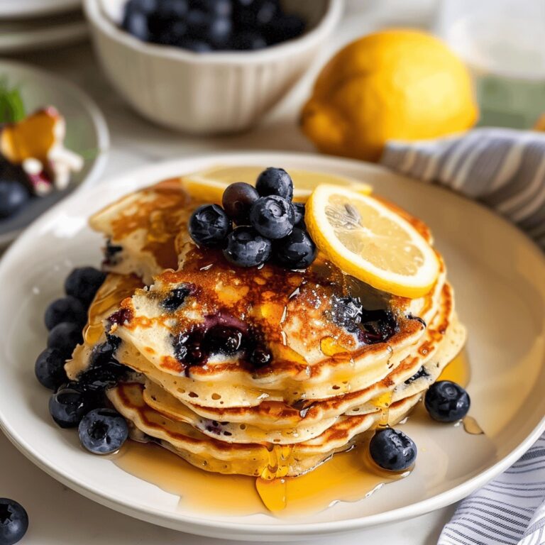 Fluffy Lemon Blueberry Pancakes Recipe