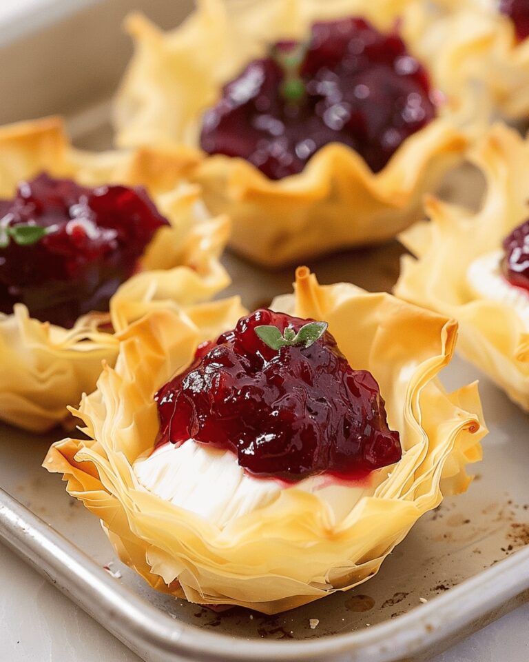 Brie And Cranberry Phyllo Cups Recipe