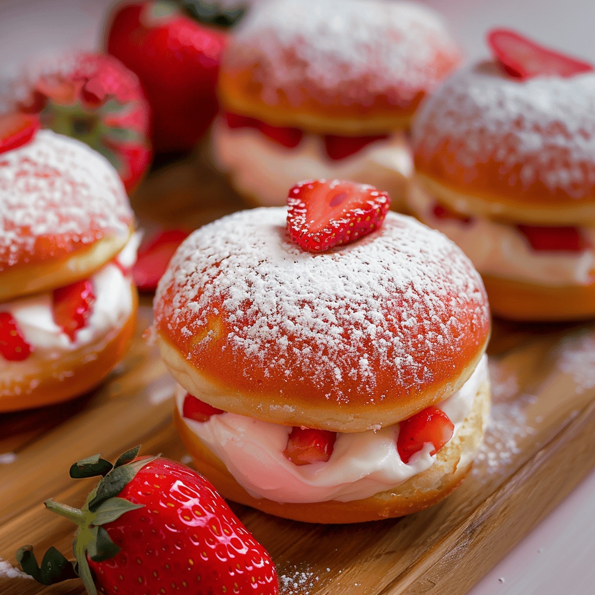 Strawberry Cream Delight Donut Recipe
