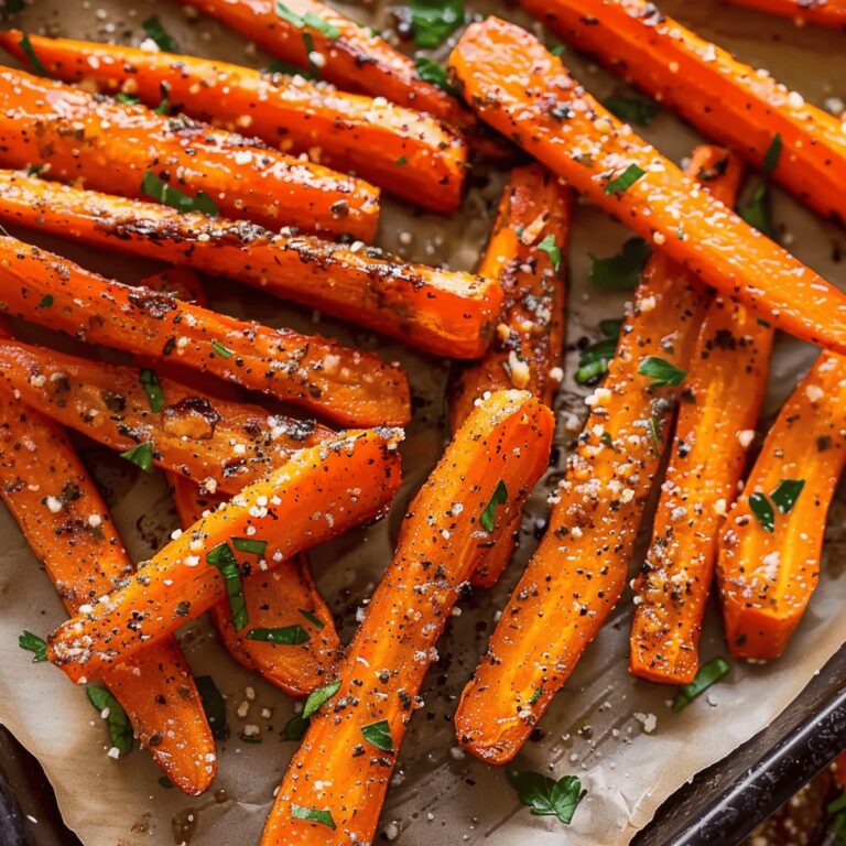 Golden Parmesan Garlic Roasted Carrots Recipe