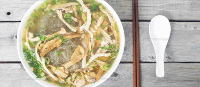 Vietnamese Chicken And Glass Noodle Soup (Mien Ga)